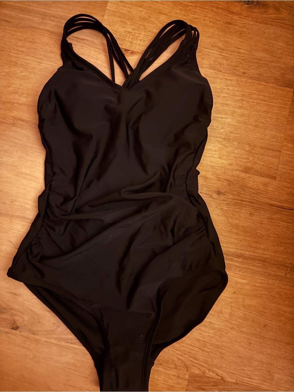 Kona Sol Black One-Piece Swimsuit with Strappy Back Detail